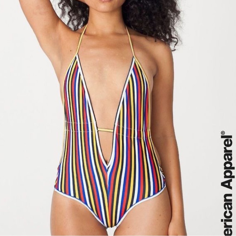 American Apparel one piece plunge swimsuit size small